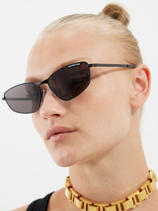 Balenciaga Women Sunglasses Black Grey Geometric BB0277S 001 NEW AUTHENTIC main image 8